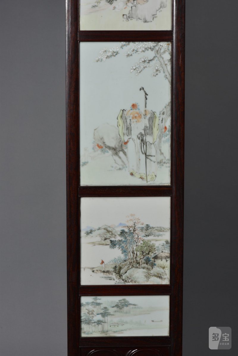 清光绪 任焕章浅绛彩山水人物花鸟八条屏 - 图17